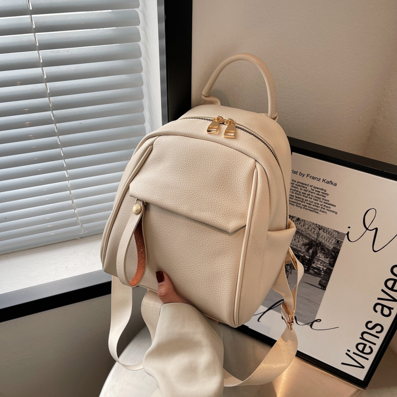 TB BHULAMTE Designer Bag Backpack Korean Style Soft Leather Texture Fashion Simple Backpack Casual Versatile School Luxury Bag Commuting Literary Bag 