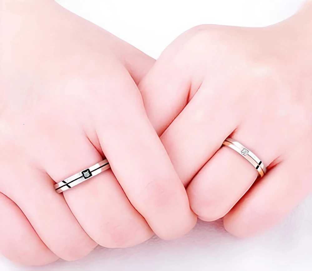 Wedding Engagement Band Unique Stainless Steel Jewelry 2025 New Fashion AAA Cubic Zircon Couple Rings for Women Men W250911