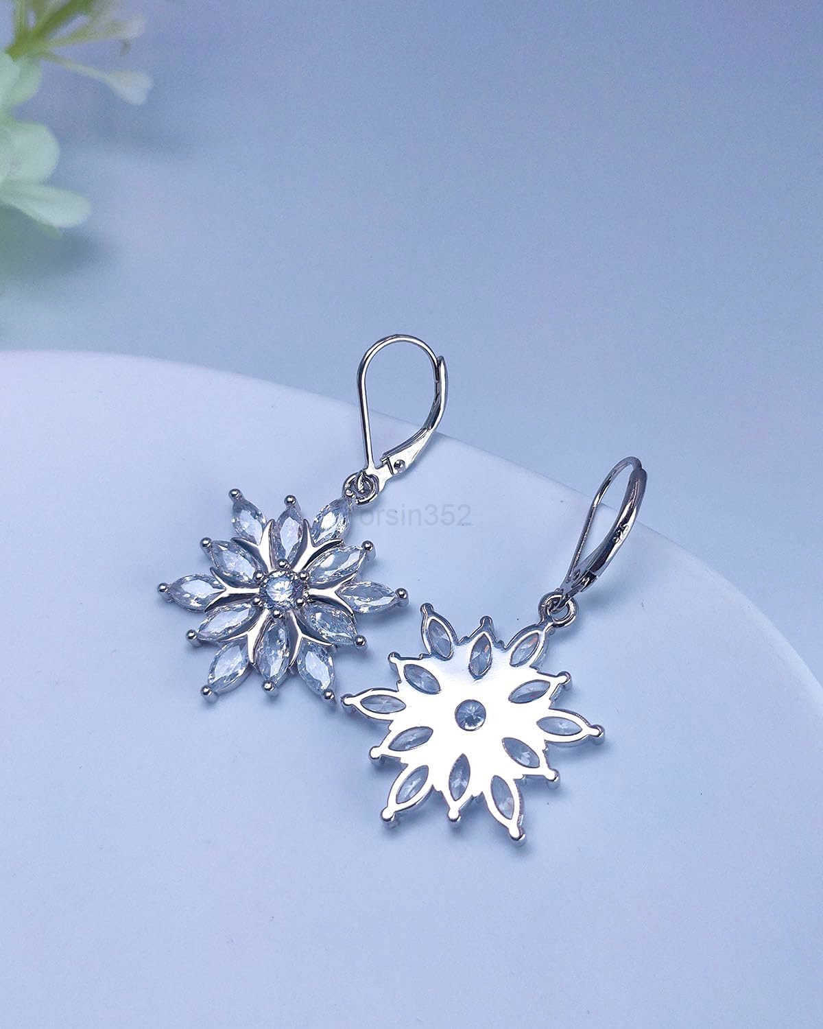 Earrings 925 Sterling Silver Leverback Dangle Earrings Jewelry Gifts for WomenW250911