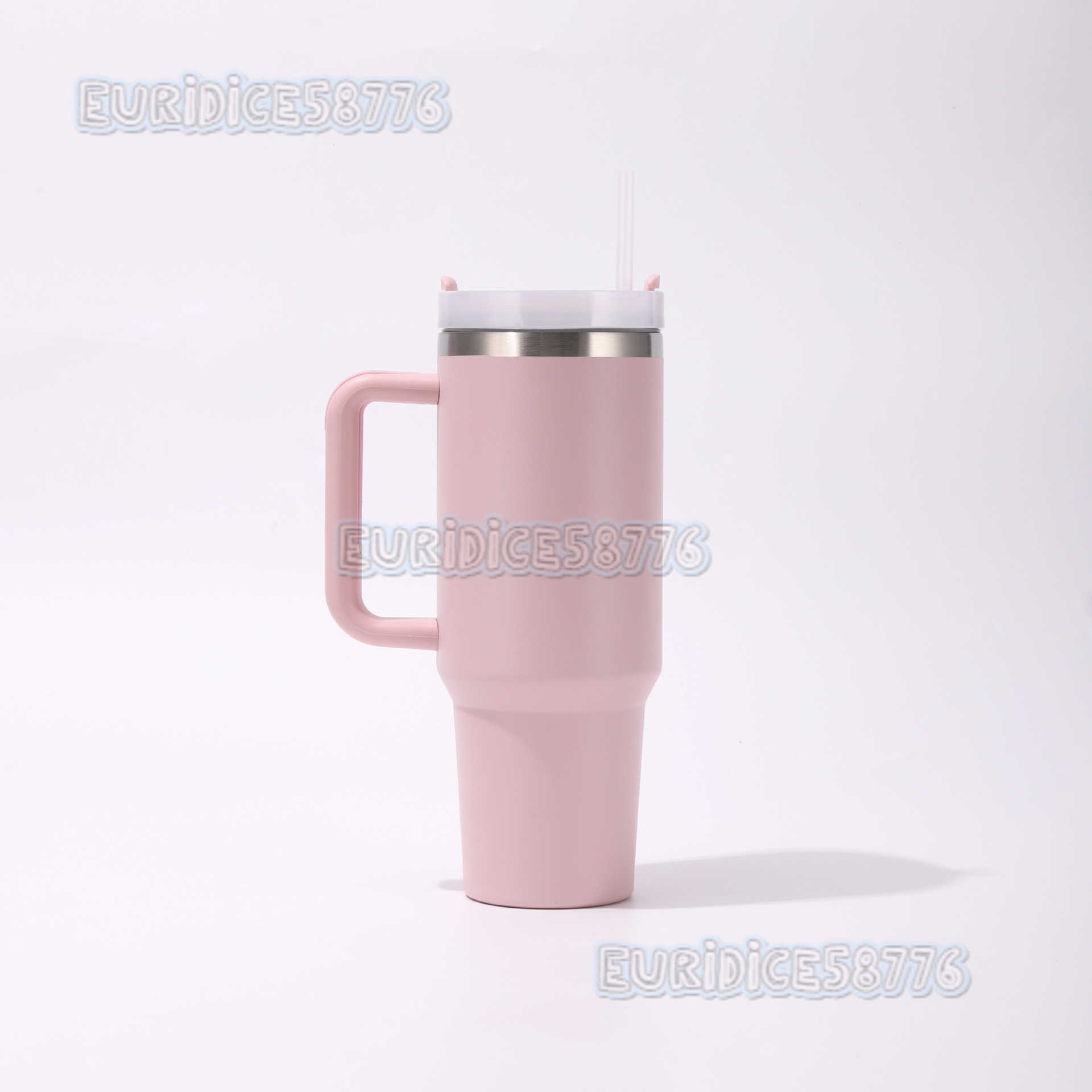 New 304 Stainless Steel Insulated Cup 40oz with Handle Portable Car Cup Doublelayer Straw Straight Cup H250911