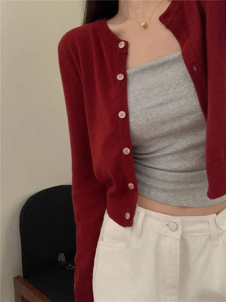 Autumn Winter Long Sleeve Sweater Coat Women Fashion Buttons Knitted Cardigan Office Lady Casual Slim Knit Clothes 250911