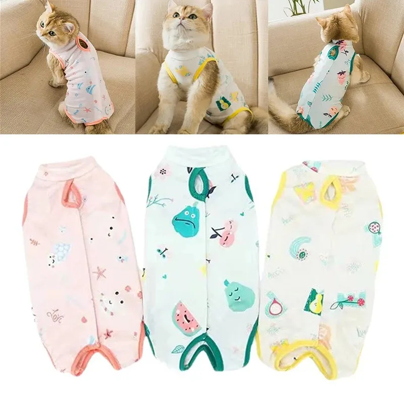 Pet Cat Clothes Dress Cat Retrieve After Surgery Clothing Pet Wound Anti-mite Sterilization Pet Supplies Surgical Recovery
