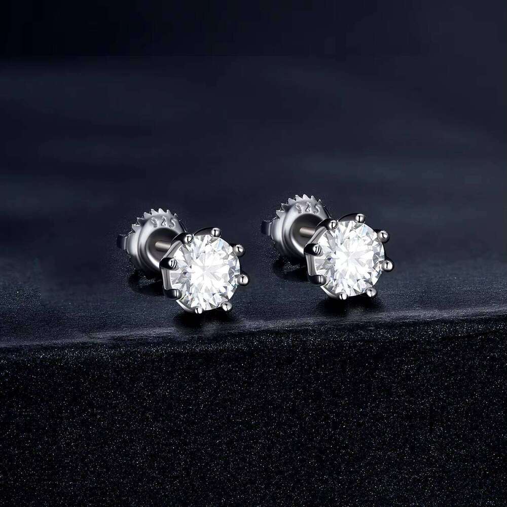 Sterling Sier Moissanite Jewelry Dia Earrings 0.8ct 6mm Round Brilliant Cut Designs Beautiful Earring for Women