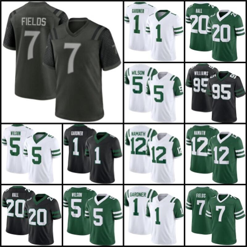 Garrett Wilson Justin Fields Football Jersey Wayne Chrebet Breece Hall Will McDonald IV Joe Namath Sherwood Travis Wayne Chrebet Braelon Allen