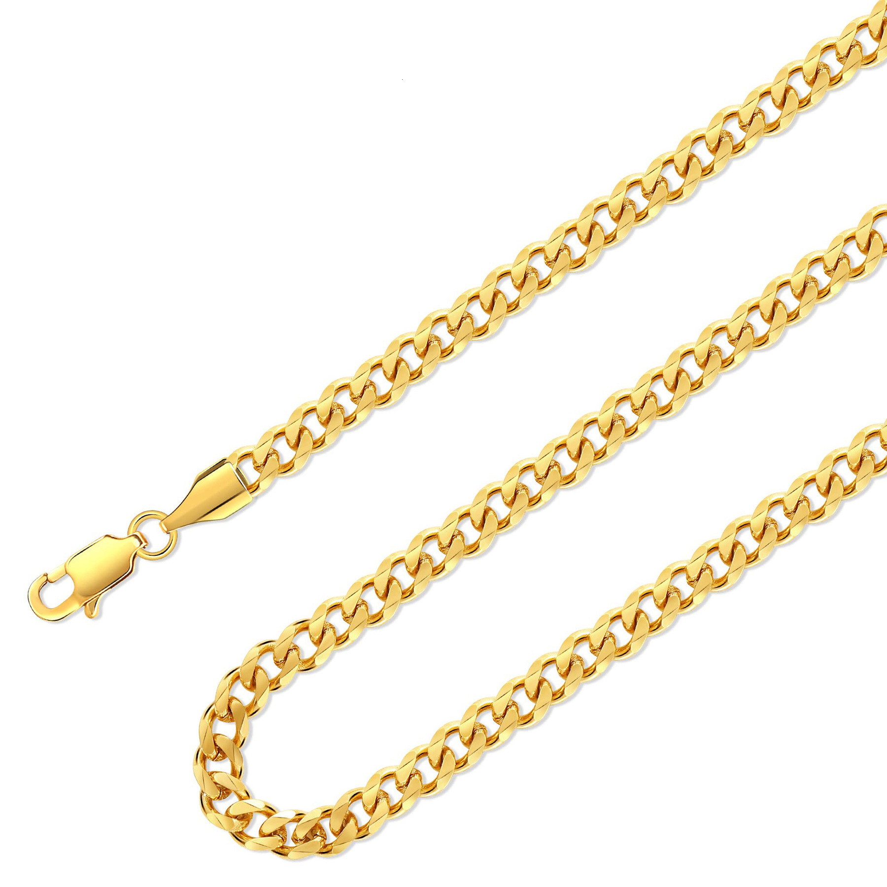 Customized Fine Solid 18k Gold Au750 Cuban Chain Necklace Hiphop TwoColor Clavicle Link Chains Jewelry Necklaces