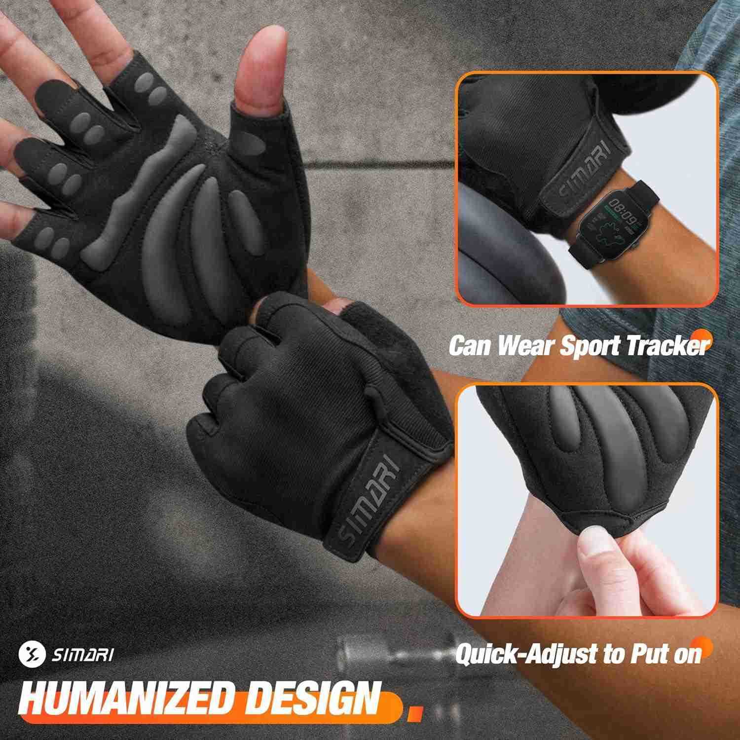 Breathable Workout Gloves for Men and Women Padded Weight Lifting Gloves with Great Grip Full Palm Protection for Gym Training Cycling Weightlifting E