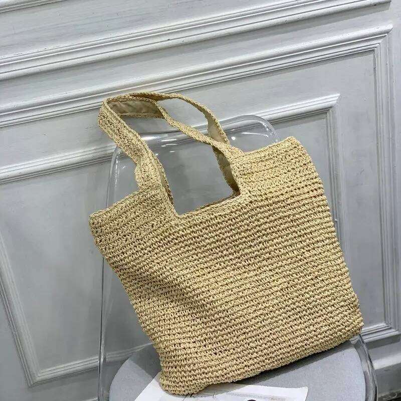 Handwoven Large Capaci St Vest Casual Beach Tote Bag Spring Summer Crossbody Basket Weave Soft Women's Handbag