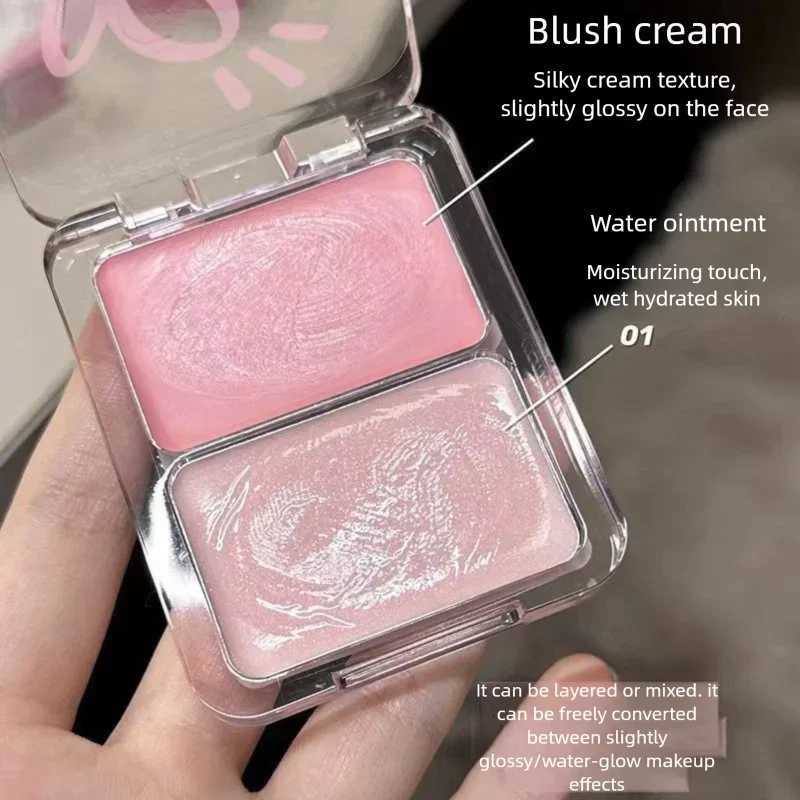 Water Light Blush Cream Milk Tea Color Long Lasting Waterproof Moisturizing Cheek Tint Face Contouring Makeup W250911