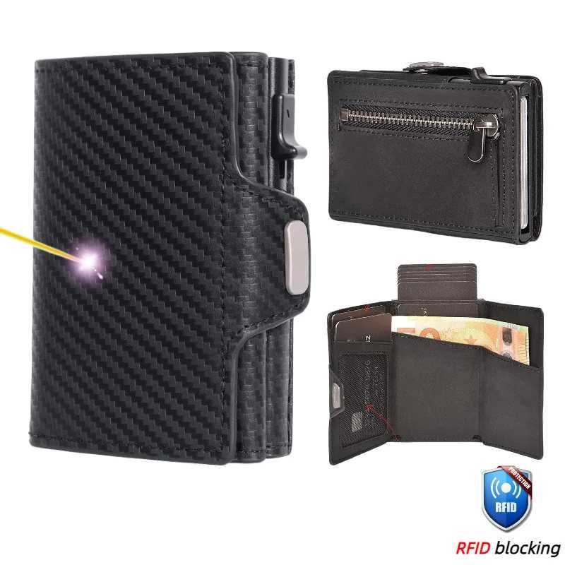 YATBEST Fashion True Pickup Bag Automatic Pop up Metal Wallet RFID Anti theft Brush Large Capacity Card Clip for Men W250911