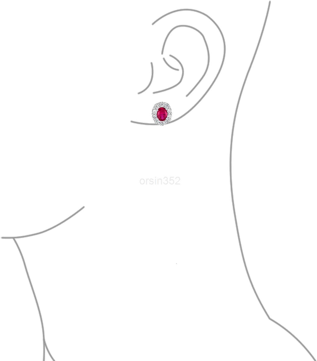 Vintage Style Crown 15 CT AAA CZ Halo Oval Black Red Green Clear Cubic Zirconia Stud Earrings For Women Simulated Gemstone Colors Silver Plated BrassW