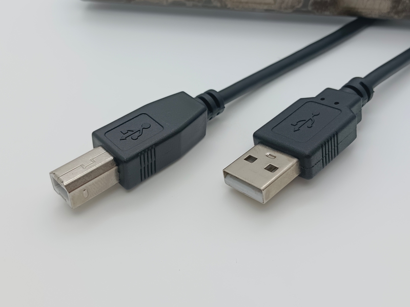 Black PVC USB A to B Data Cable with Anti - Interference Feature, Perfect for Printers & Peripherals