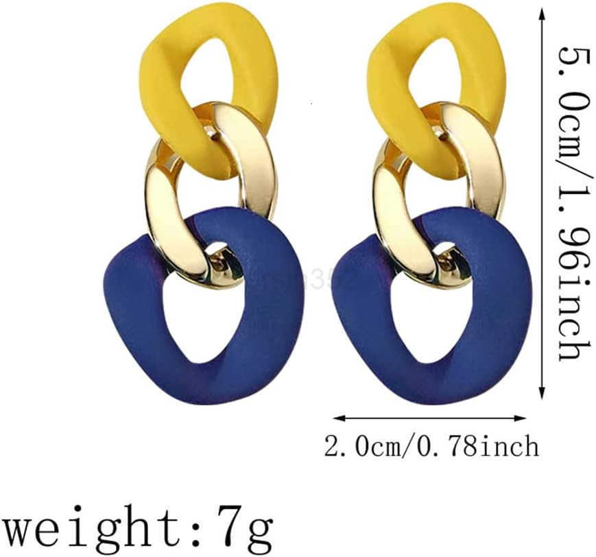 Charm Elegant Hollow Color Chain Acrylic Geometric Temperament Dangle Drop Earrings Bohemian Minimalist Hypoallergenic Jewelry GiftW250911