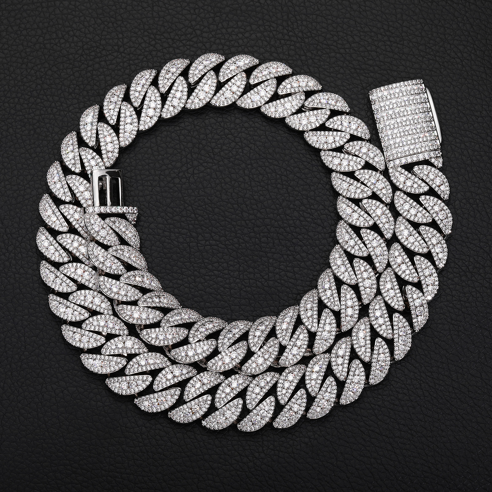 22mm Hip Hop Miami Cuban Chain Necklace Bracelets 5A Zircon Gold Plated Jewelry