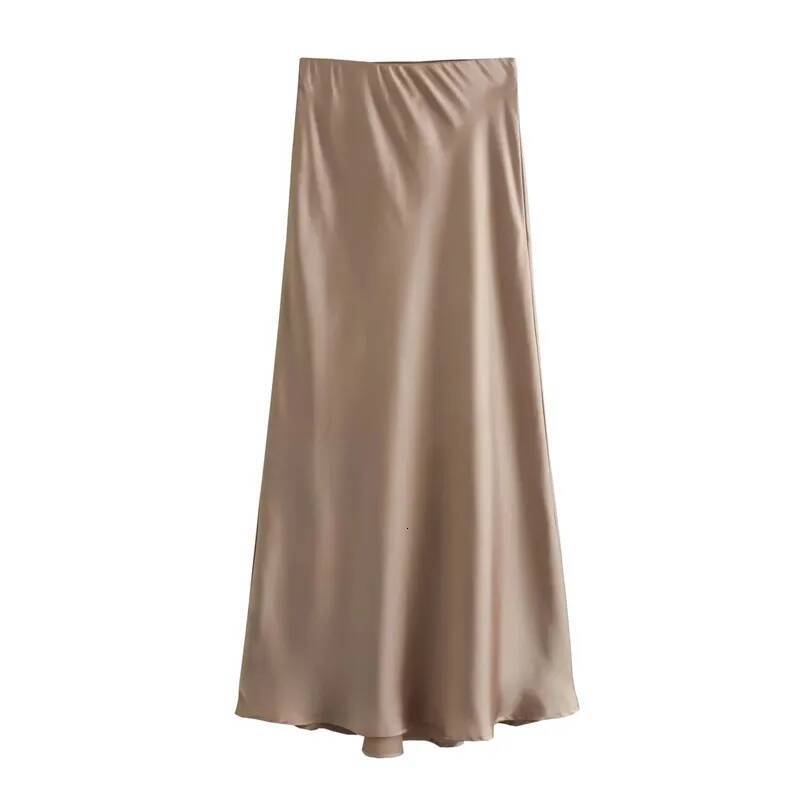 Satin Long Skirts for Draped High Waist Midi Woman Summer Straight Women's Holiday Beach Women Skirt dongdumaoyi