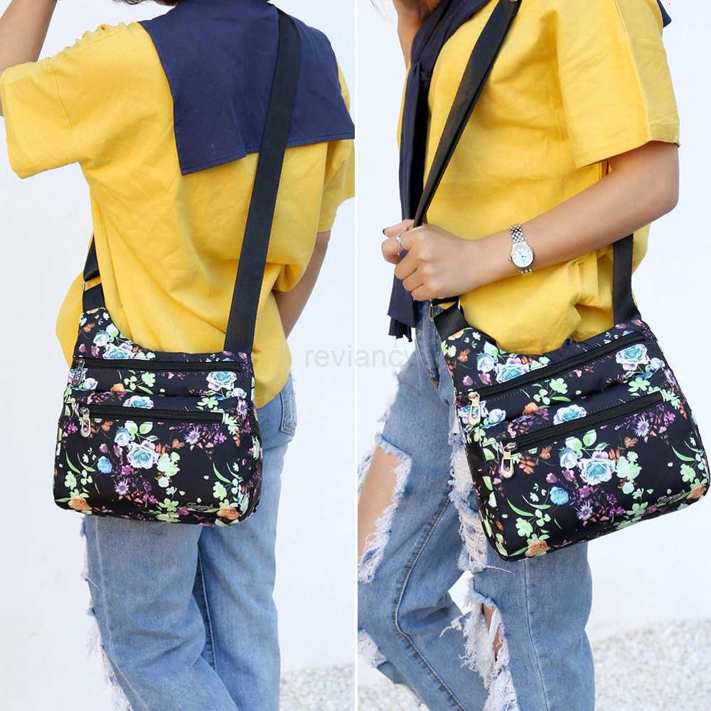 Nylon MultiPocket Crossbody Purse Bags for Women Travel Shoulder BagW250911