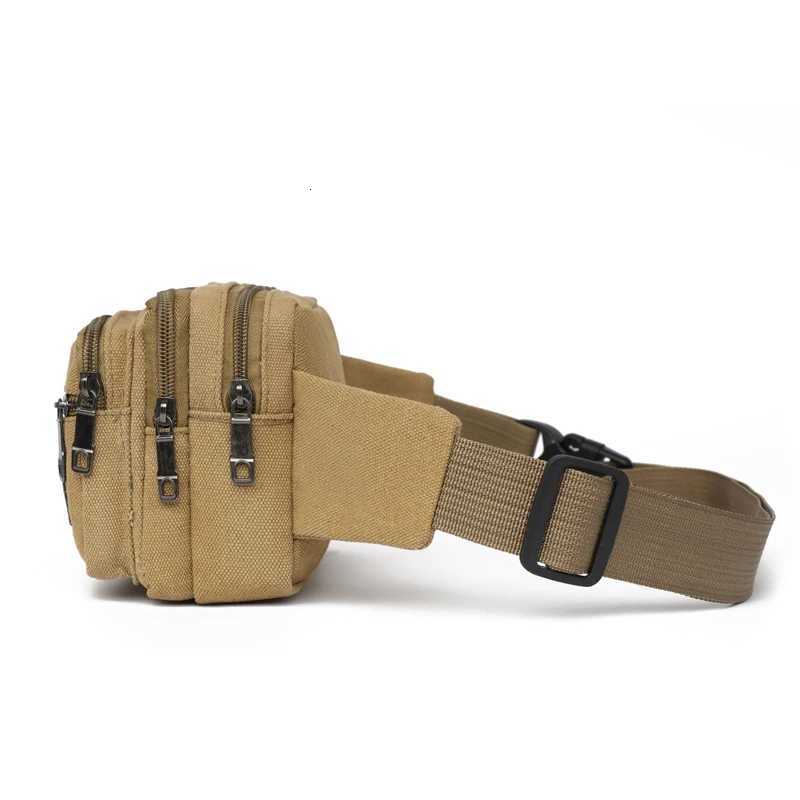 Canvas Waist Bag Outdoor Sports Multifunctional Mens Waist Bag High Quality Durable Large Capacity Portable Mobile Phone Bag Z250911
