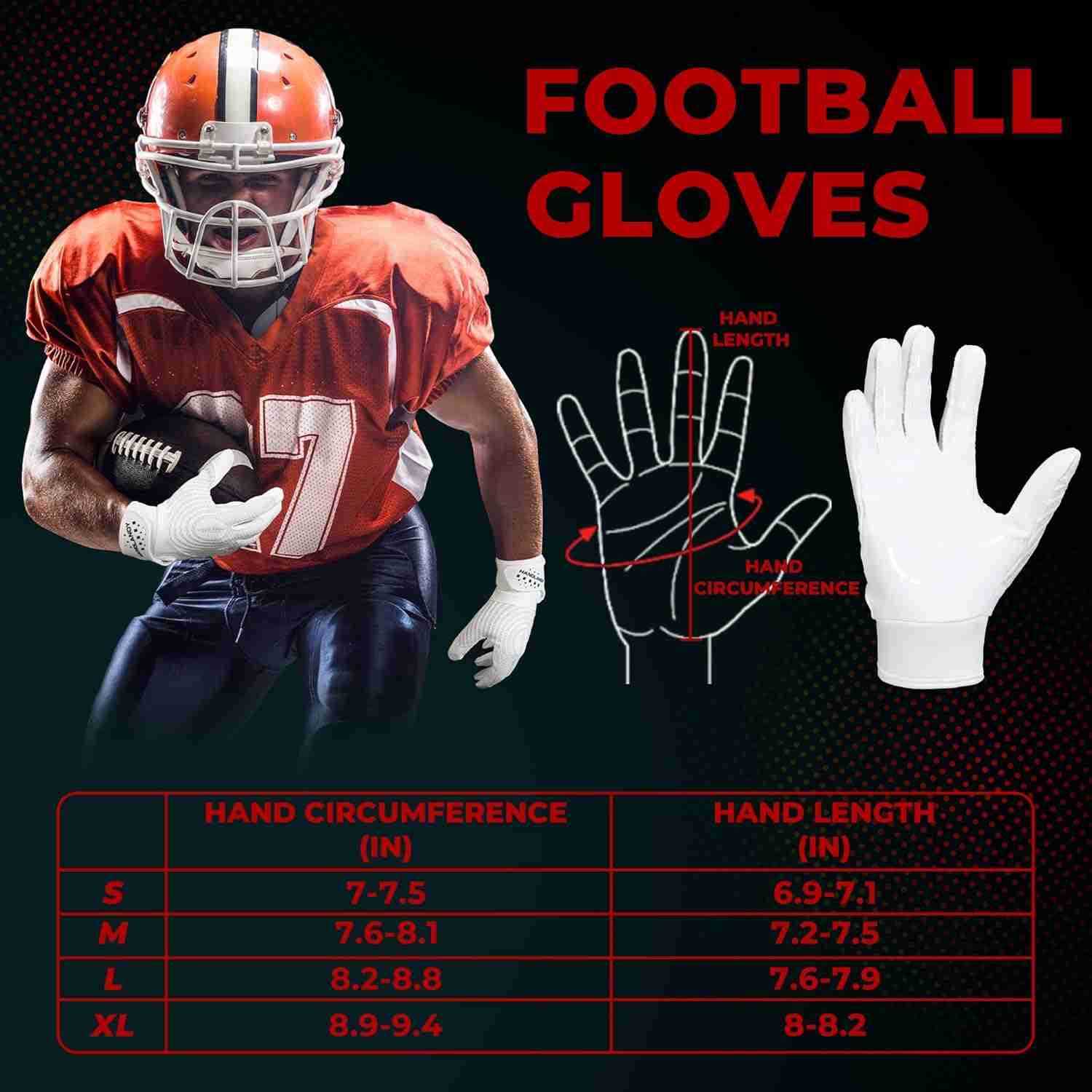 Youth Football Gloves Kids Sticky Receiver GlovesSuper Grip Football Glove Best Gift for BoysGirlsW250911