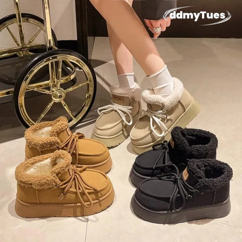 Designer tire bottom snow new plush low-top warm platform cotton boots TUES
