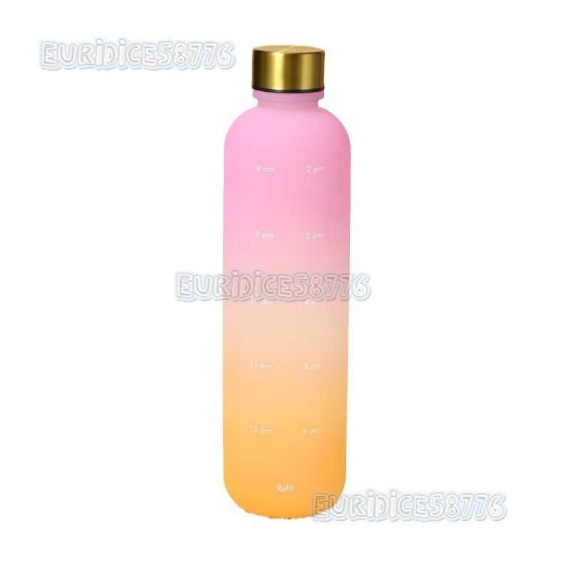 Gradient Color Plastic Small Mouth Bottle Outdoor Large Capacity Space Cup Frosted Sports Portable Water Bottle New Simple Design H250911