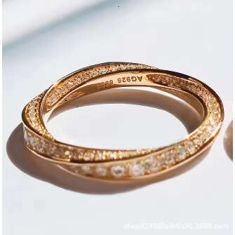 High Version Twisted Dense Inlaid Fashion Fragmented Diamond for Women High-end Index Finger Ring Daily Jewelry