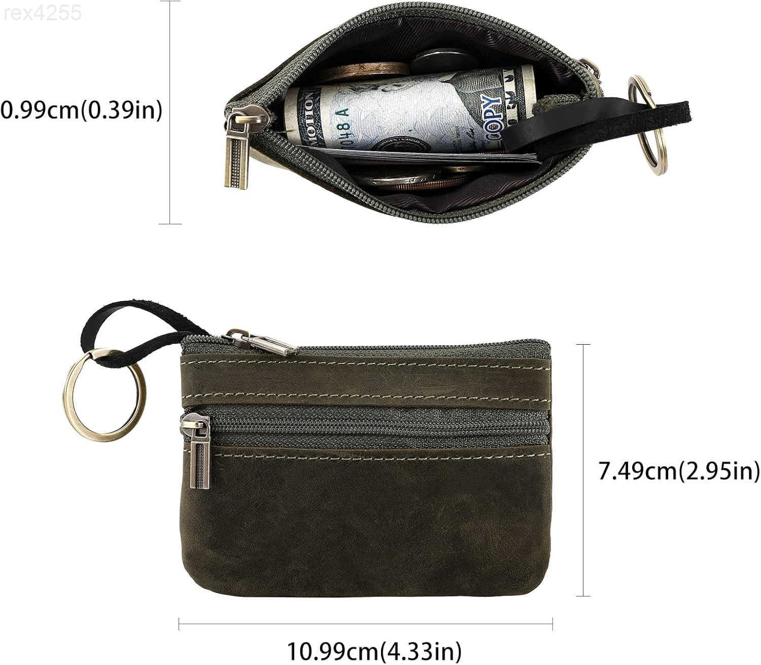 Coin Purse for MenCoin Pouch for MenGenuine Leather Mens Tray Purses Coin Purse Cash Change Wallet Key Holder Money Pouch brownW250911