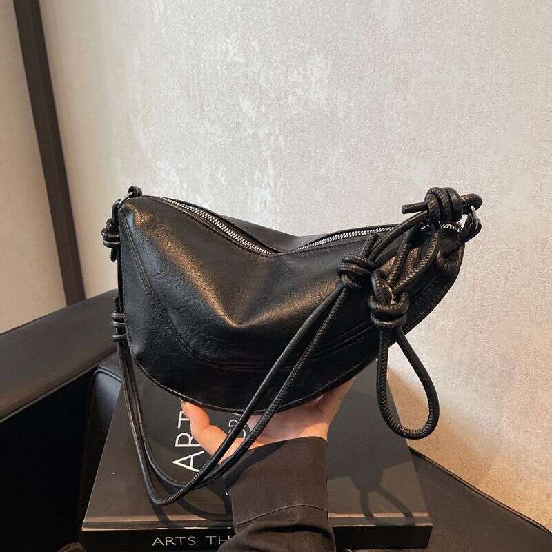 2025 New Fashionable Design Single Shoulder Crossbody Bag With Elegant Solid Color Glossy Fresh Dumpling Texture