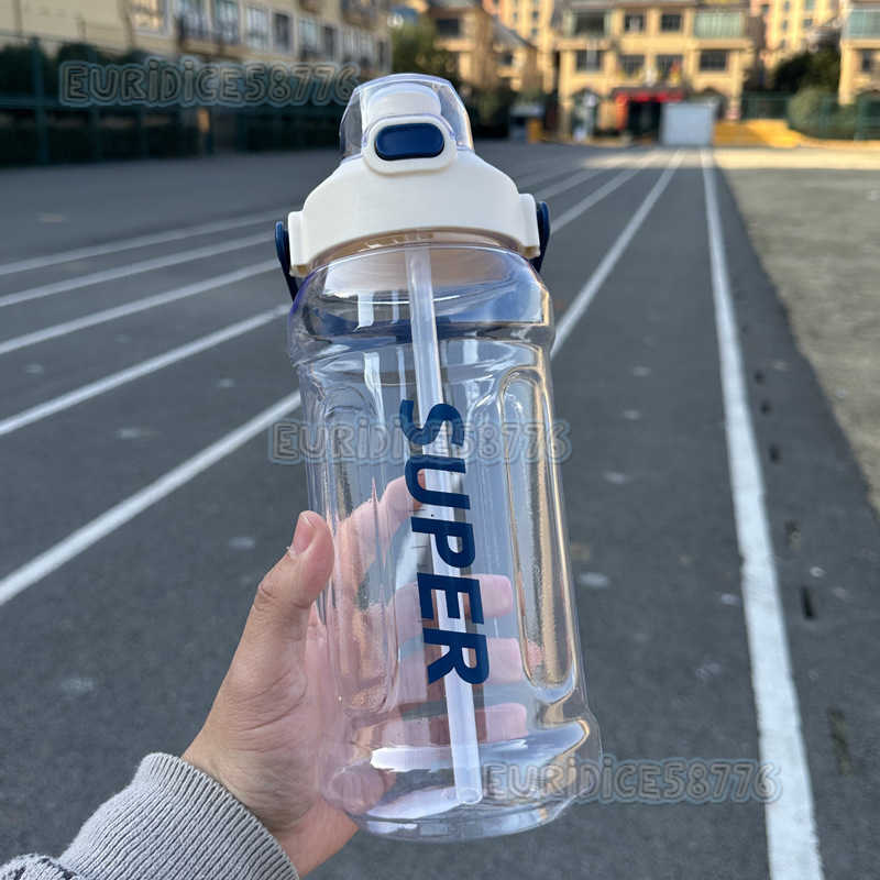 2024 Sports Fitness Adult Water Cup Large Capacity Water Bottle Outdoor Simple Fallresistant Portable Straw Plastic Water Bottle H250911