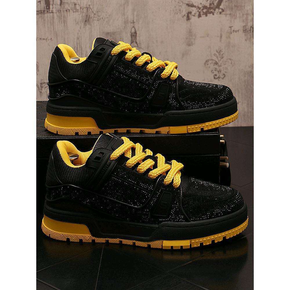 Brand Rhinestone Personality Casual Shoes 2024 New Trendy Sneakers Fashionable Versatile Men's Loafers