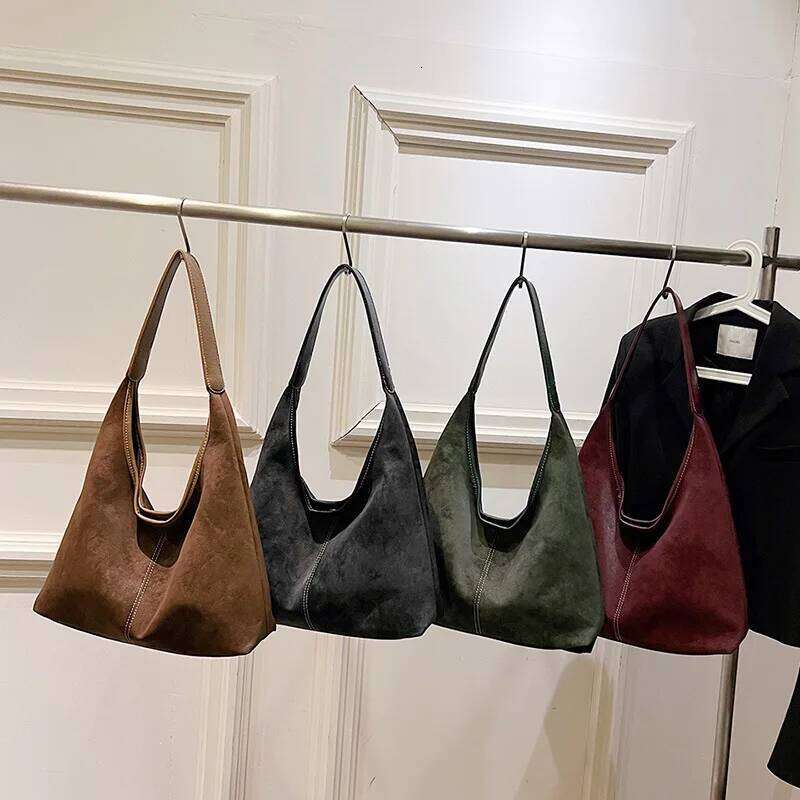 New popular women's large capacity versatile shoulder retro frosted bucket tote bag