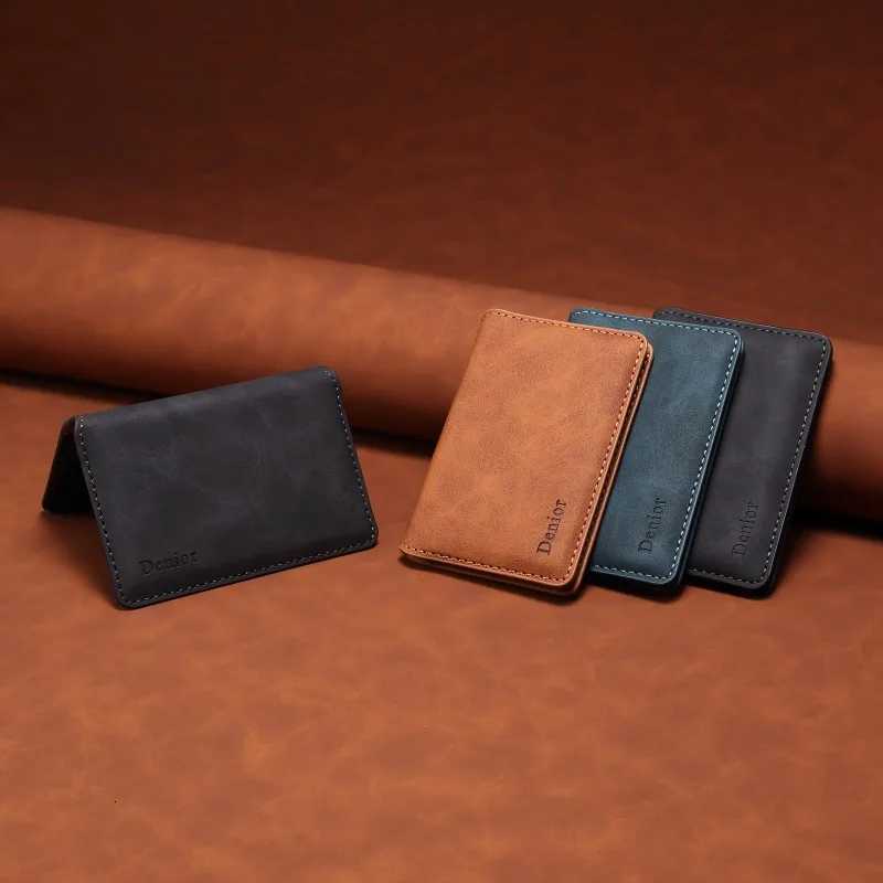 EUCAGR RFID Shielded Credit Card Wallet Magnetic Phone Case 3 Card Slots Faux Leather Secure ID Credit Card Storage MenS Gift W250911