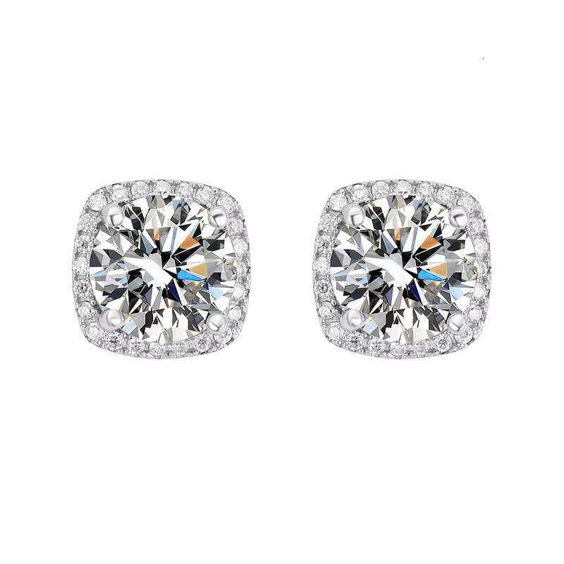 Sterling Sier Magnetic Moissanite Stud Earrings Jewelry for Women Ladies