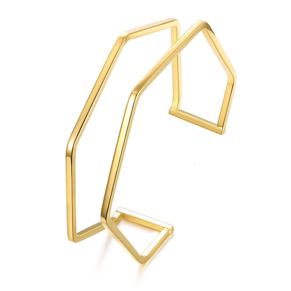 new gold tone bracelet designer bracelet for women Open Bracelet Luxury Jewelry Fashion Simple Geometric Stainless Steel Knot C-shaped Cross border Ac