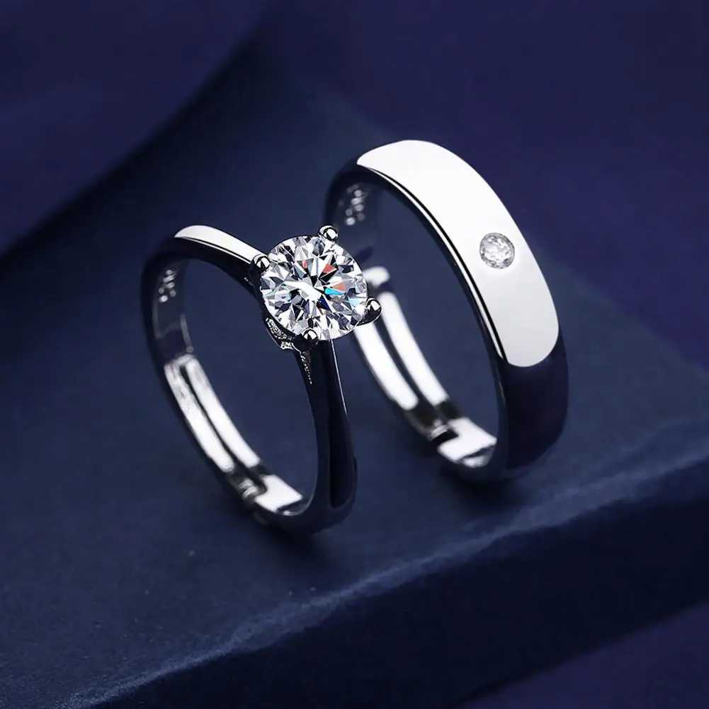 2pcs Love Heart Matching Couple Rings for Women Men Lover Forever Endless Love Wedding Valentines Day Dating Jewelry Gifts W250911