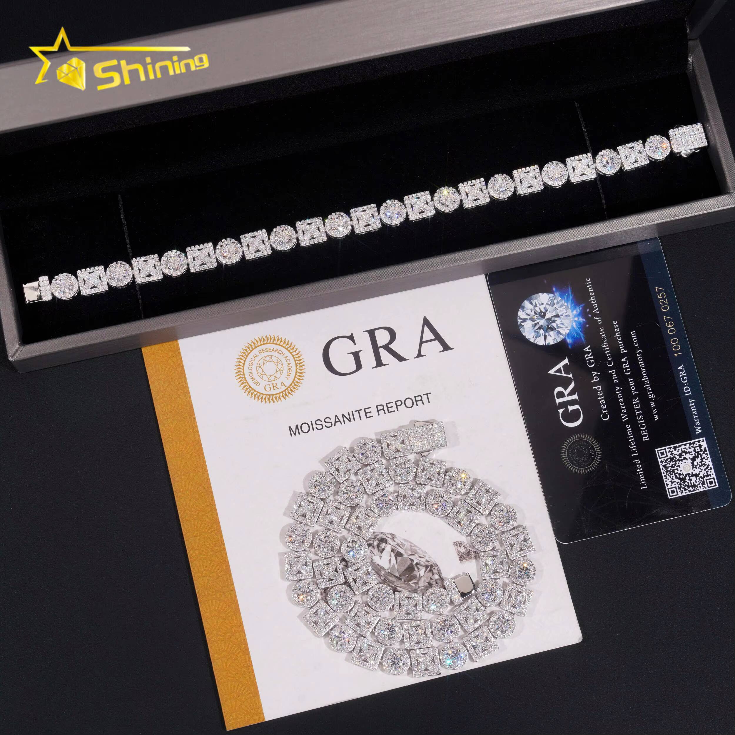 New Necklace Bracelet 925 Sterling Silver Pass Diamond Tester GRA Certificated VVS Moissanite Chain Fast Delivery