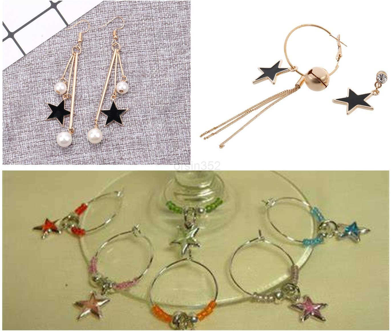 Mini Heart Star Enamel Pendant Dangle Charm Set 70pcs DIY Gift Accessories for Earring Chocker Making Wine Charms PinkW250911