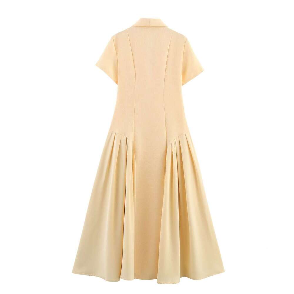 DHEssentials INS French First Love Sweet Long 2025 New Little Chanel Style Turn-Down Collar Single-Breasted Dress