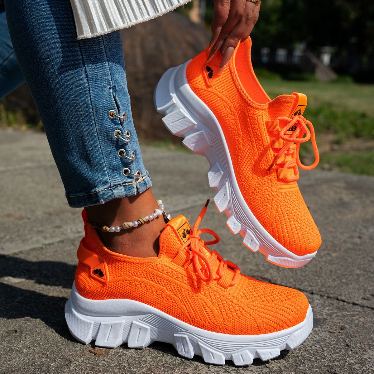 Autumn new designer shoes for women lightweight and breathable dad shoes plus size women's shoes breathable sports shoes