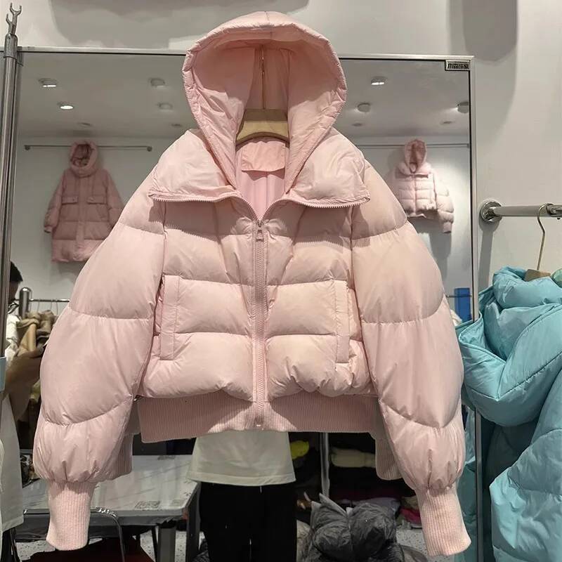 White Duck Overcoat 2025 New Winter Fashion High Quality Warm Hooded Short Casual Women Down Jacket H236