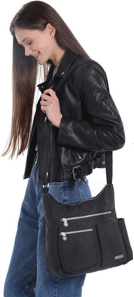Crossbody Bag with Anti Theft RFID Pocket Women Lightweight WaterResistant PurseW250910