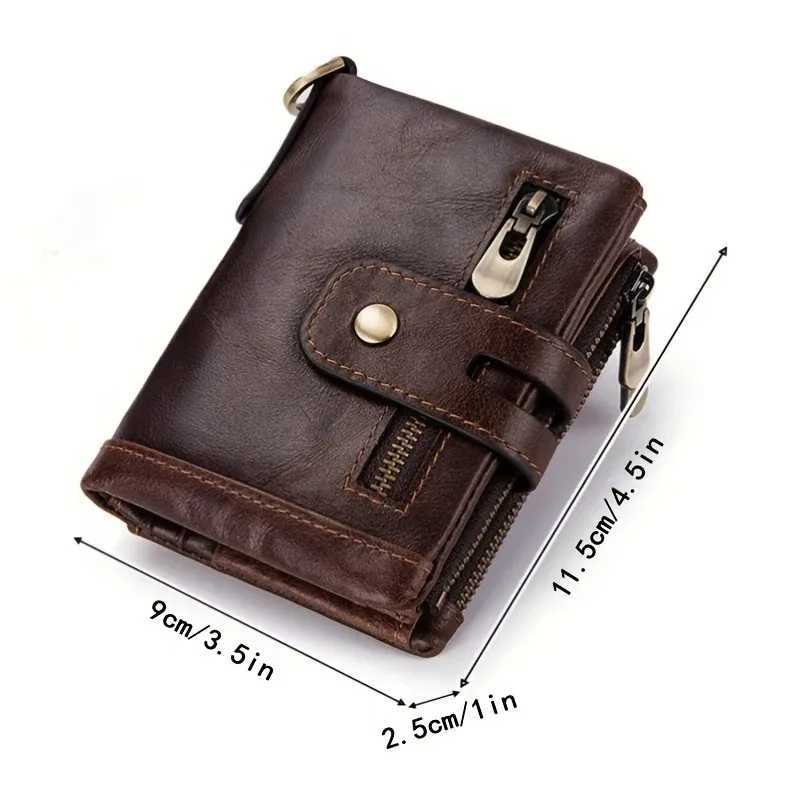 Short Genuine Leather Wallet Head Cowhide Card Case Trifold US Money Clip rfid Multicolour W250911