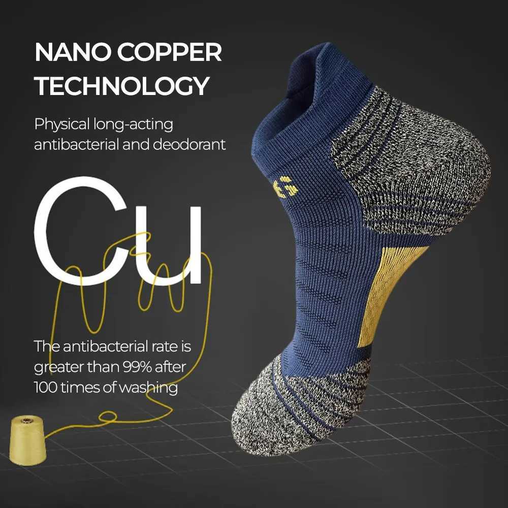 Nano Copper Fiber Deodorant Antibacterial Men Socks Running Climbing Summer 2025 MTB Cycling Bicycle Basketball Sports Sock D250911