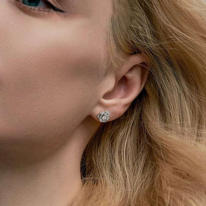 2024 Newest Customized Moissanite S Earrings Women's Unique Design Party Sparkling Shining Jewelry