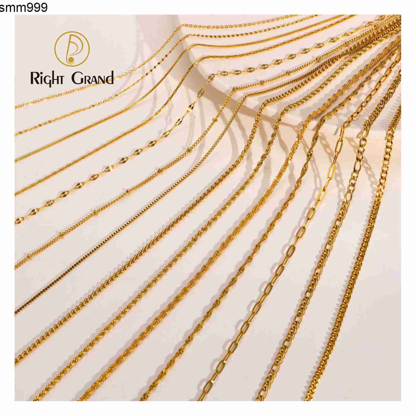 Non Tarnish Fashion Jewelry Stainless Steel Cuban Link Chain 18k Gold Plated Rope Snake Figaro Chain Necklace for Man Women