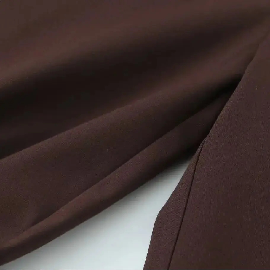 TRAF Women Autumn Fashion Tricolor Flared Pants Retro High Waist Chic Zipper Joker Trousers Mujer 250911