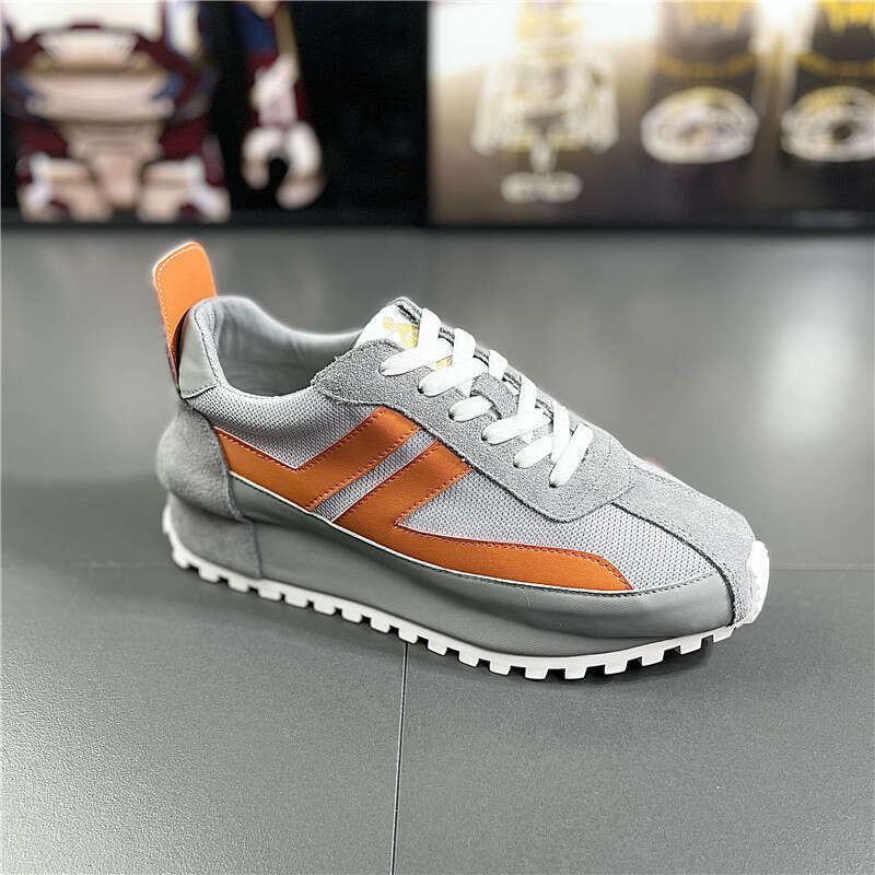 Men's Breathable Sports Casual Thick Sole Height Increasing Forrest Gump Trendy Fashion Versatile Mesh Color Block Shoes for Men