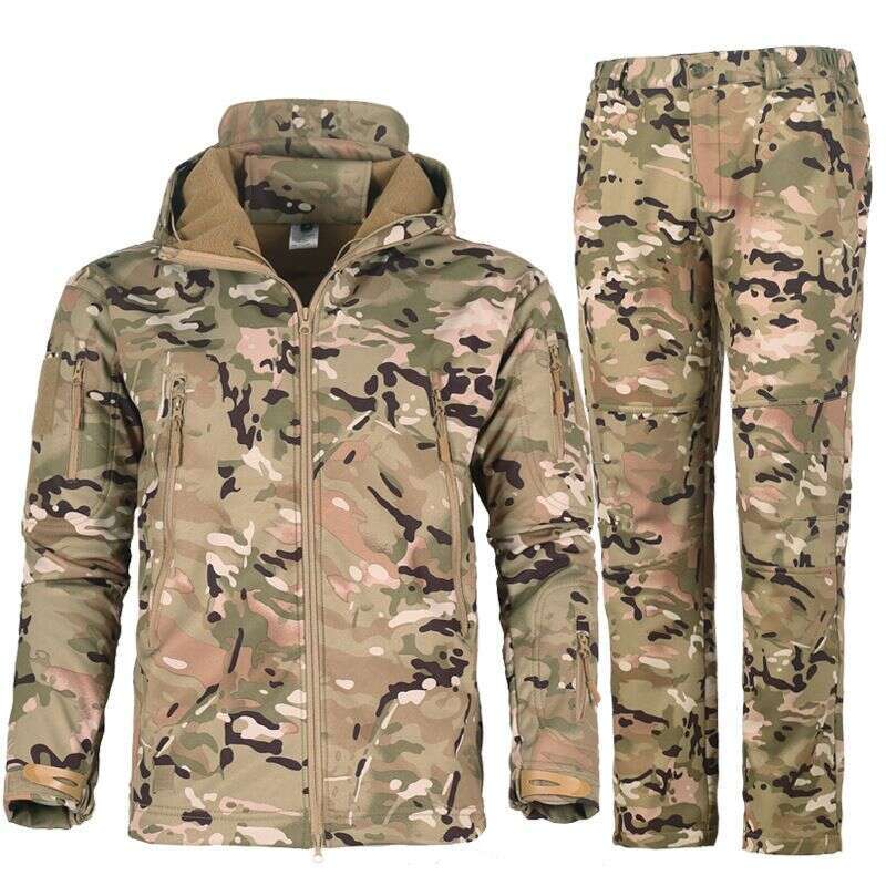 Clothing Soft Shell Jacket Men's Winter Plus Veet Warm Mountaineering Waterproof Windproof Ski Cycling Suit