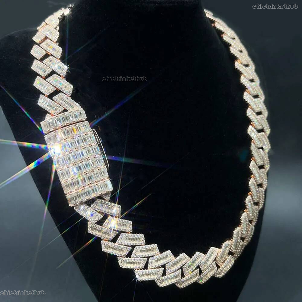 dia chains for men moissanite necklace designer Customization Cuban Full Iced Out Hiphop Chain Pass The Dia Test ice out cuban link chain