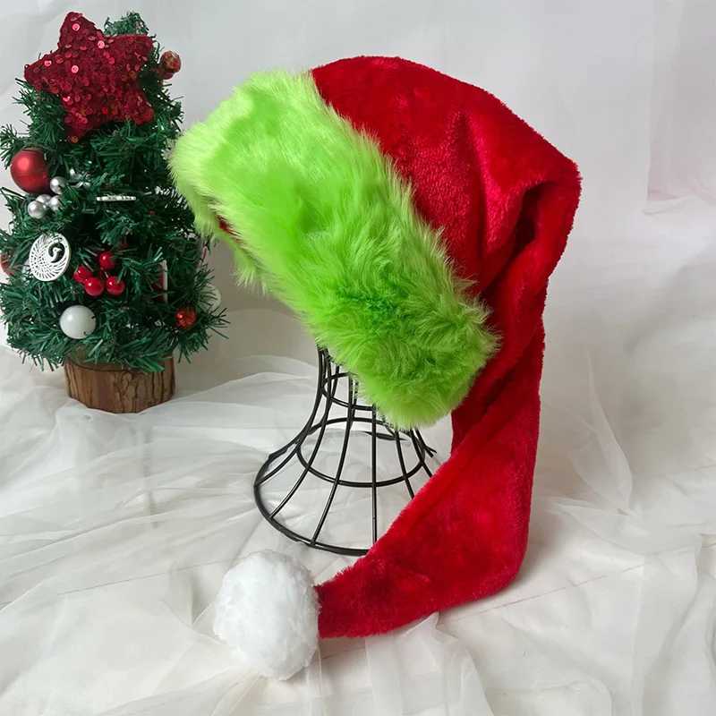 75cm Adult Black Plush Long Christmas Hat Xmas Costume Santa Halloween party decorations D2509011