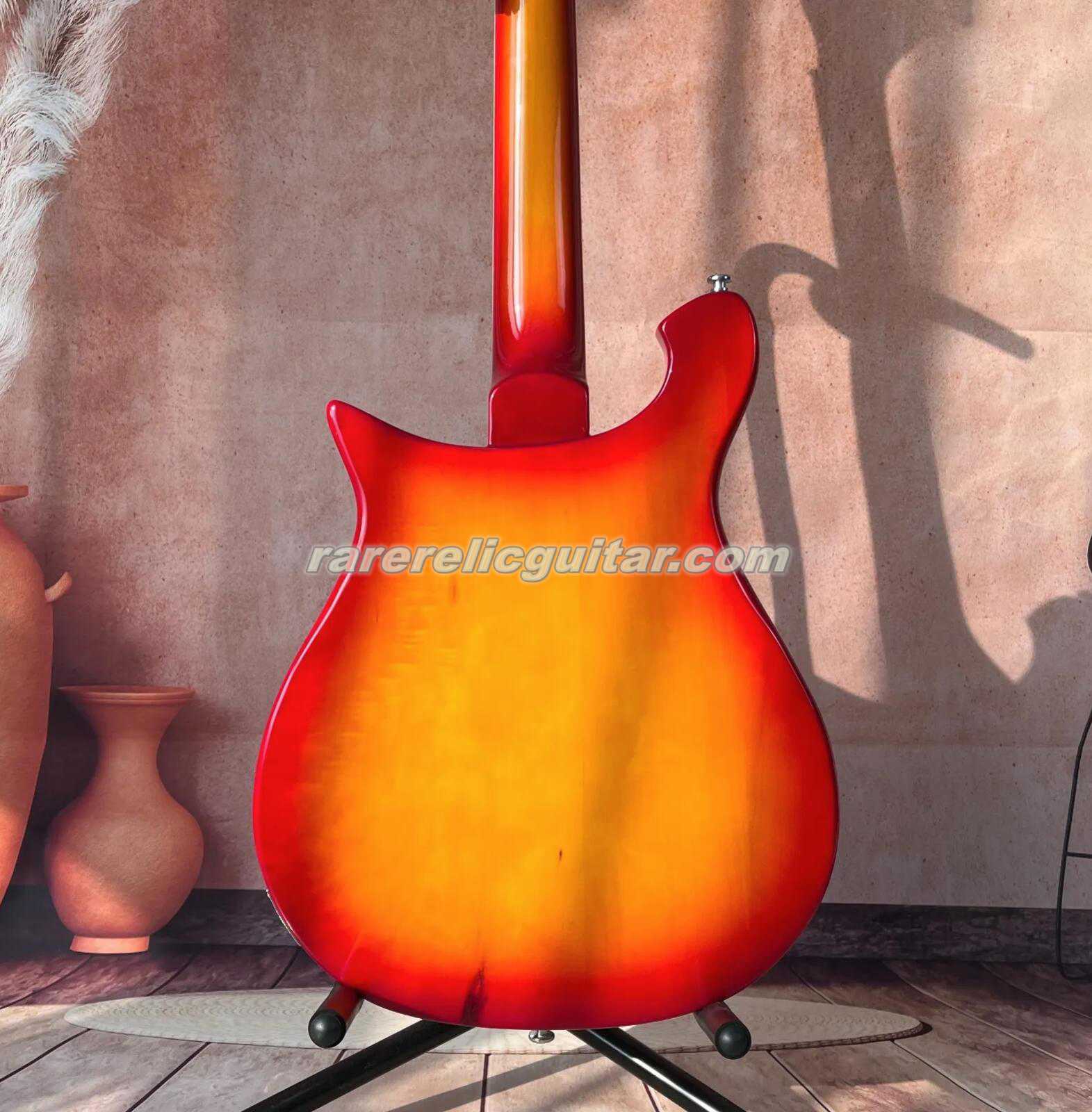 660 12 Strings Electric Guitar with Cherry Sunburst Color Basswood Body, Rosewood Fingerboard and Through Tailpiece