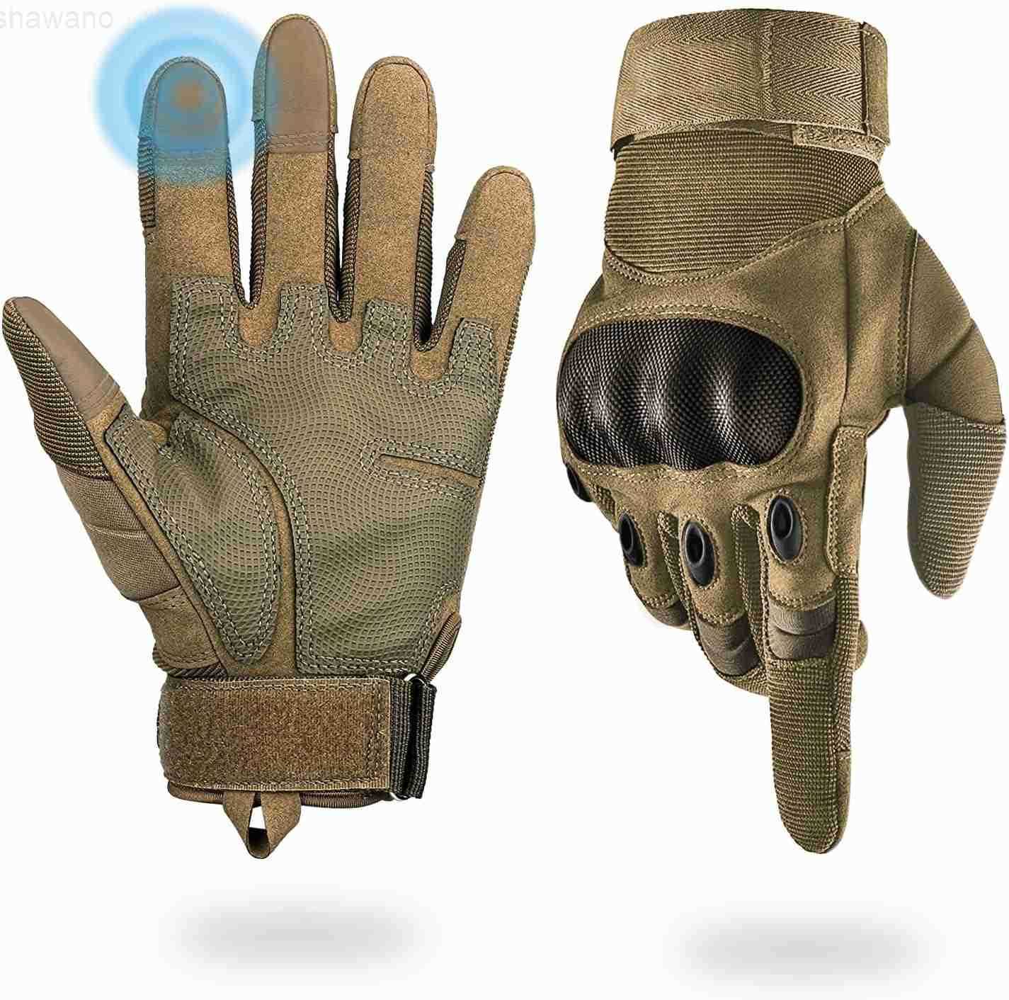 Tactical Gloves for Men Shooting Motorcycle Gloves with Hard Shell Knuckle Protection Leather Palm for Airsoft Motorcycle Cycling Paintball Sports Cli